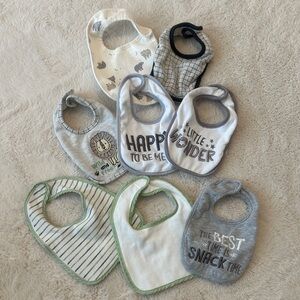 Adorable Baby Bib Collection - Gray, White, Cream